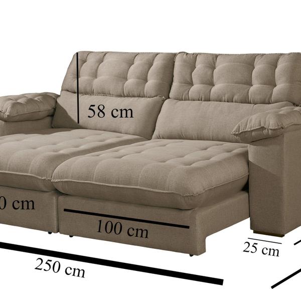 Imagem de Sofá Retrátil e Reclinável Barcelona 250 Cm Veludo com Molas Ensacadas