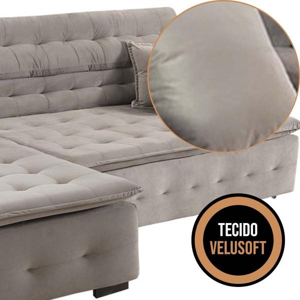 Imagem de Sofá Retrátil e Reclinável Com Chaise Orlando 2.20x1.50m - Sofisticato