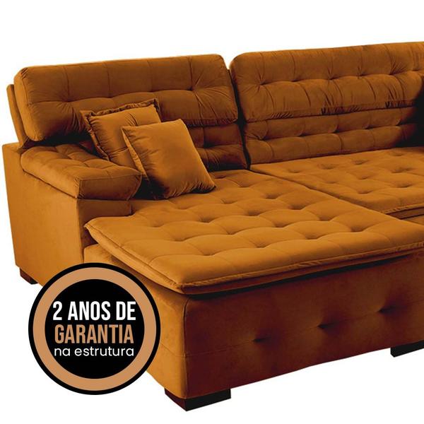 Imagem de Sofá Retrátil e Reclinável Com Chaise Orlando 2.20x1.50m - Sofisticato