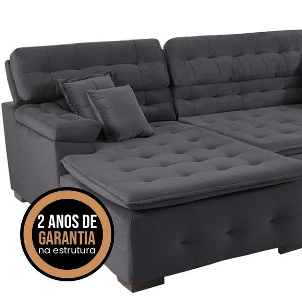 Imagem de Sofá Retrátil e Reclinável Com Chaise Orlando 2.20x2.10m- Sofisticato