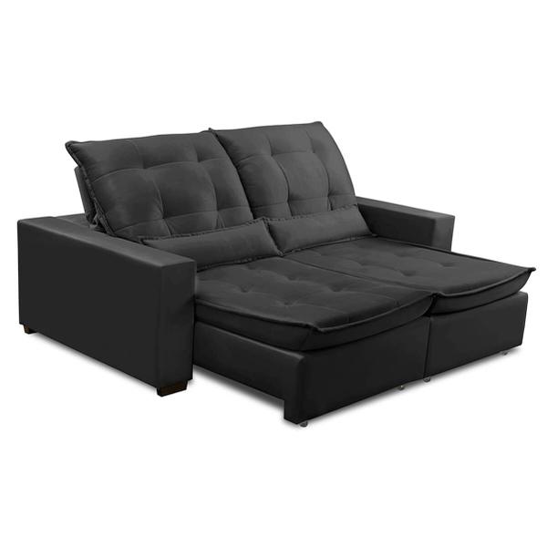 Imagem de Sofa Retratil Reclinavel 2 Lugares 1,80m Atlantis Veludo Cinza Grafite LansofBR