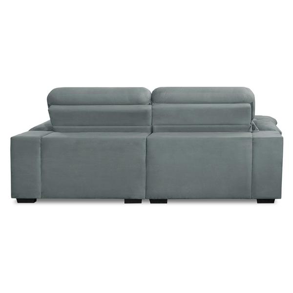 Imagem de Sofa Retratil Reclinavel 2 Lugares 1,80m Crystal Veludo Cinza LansofBR