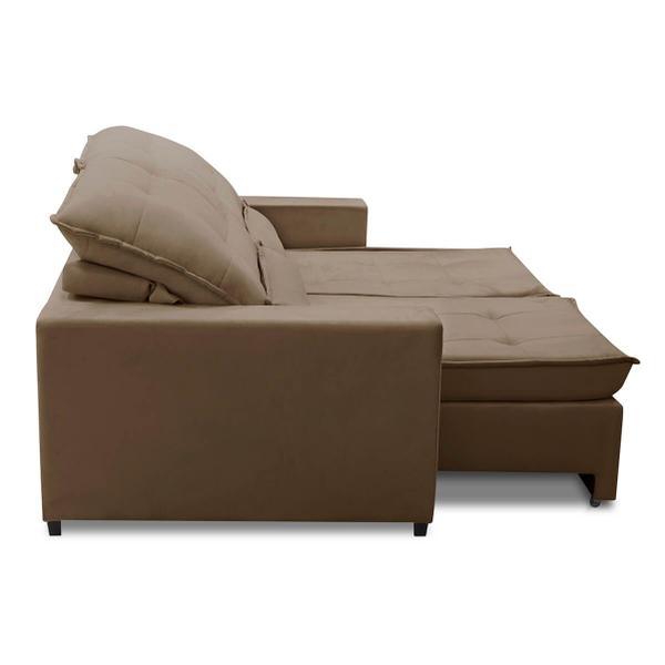 Imagem de Sofa Retratil Reclinavel 2 Lugares 1,90m Atlantis Veludo Bege Capuccino LansofBR