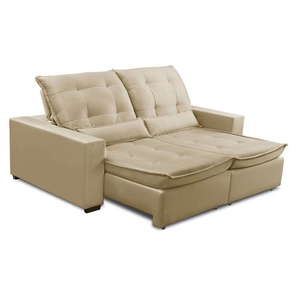 Imagem de Sofa Retratil Reclinavel 2 Lugares 1,90m Atlantis Veludo Bege  LansofBR