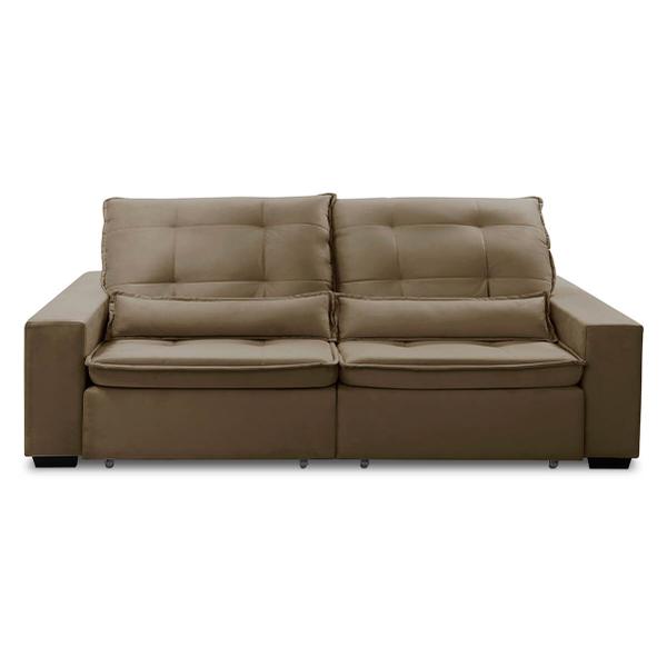 Imagem de Sofa Retratil Reclinavel 2 Lugares 2,00m Atlantis Veludo capuccino LansofBR