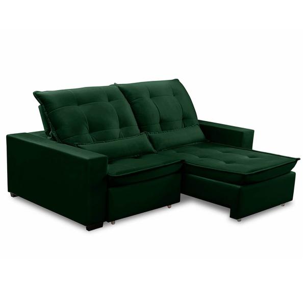 Imagem de Sofa Retratil Reclinavel 2 Lugares 2,10m Atlantis Veludo Verde LansofBR