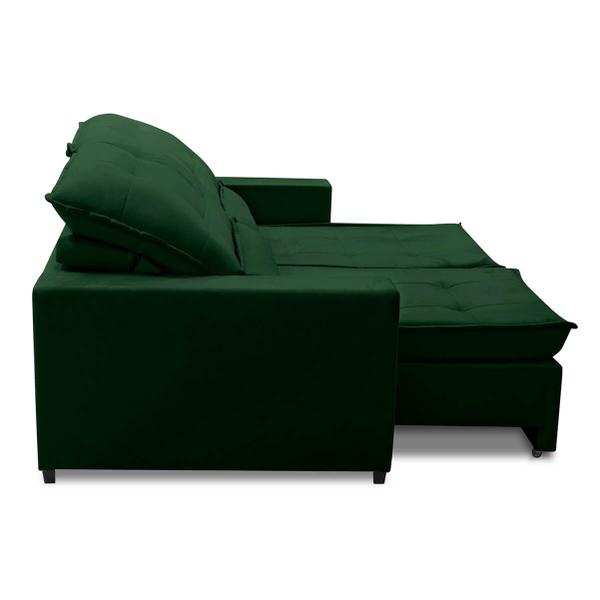 Imagem de Sofa Retratil Reclinavel 2 Lugares 2,10m Atlantis Veludo Verde LansofBR