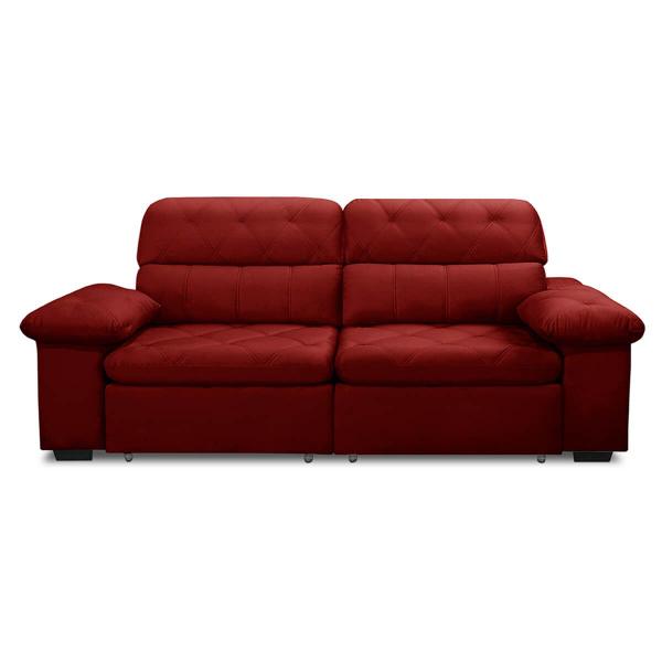 Imagem de Sofa Retratil Reclinavel 2 Lugares 2,10m Crystal Veludo Bordô LansofBR