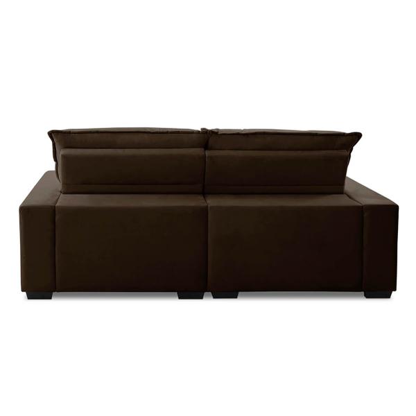 Imagem de Sofa Retratil Reclinavel 2 Lugares 2,20m Atlantis Veludo Marrom LansofBR