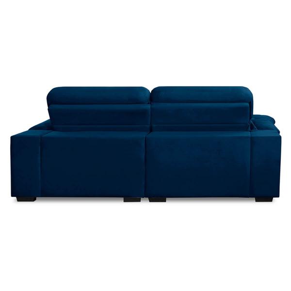 Imagem de Sofa Retratil Reclinavel 2 Lugares 2,20m Crystal Veludo Azul Marinho LansofBR