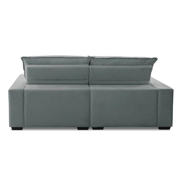 Imagem de Sofa Retratil Reclinavel 2 Lugares 2,40m Atlantis Veludo Cinza LansofBR