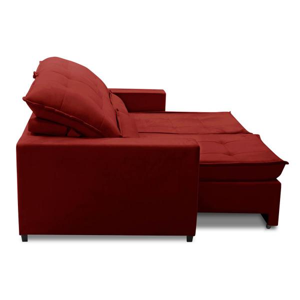 Imagem de Sofa Retratil Reclinavel 2 Lugares 2,60m Atlantis Veludo Bordô LansofBR