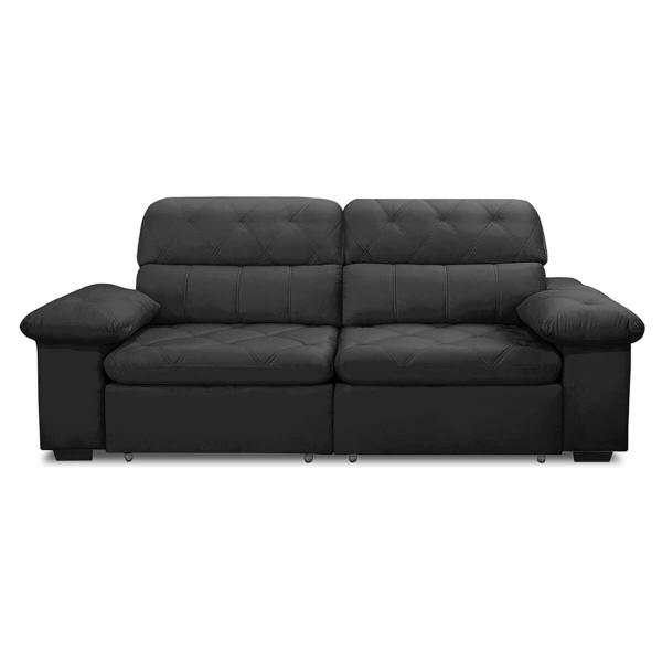 Imagem de Sofa Retratil Reclinavel 2 Lugares 2,70m Crystal Veludo Grafite LansofBR