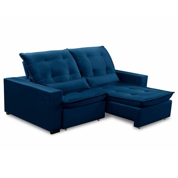 Imagem de Sofa Retratil Reclinavel 2 Lugares 2,80m Atlantis Veludo Azul Marinho LansofBR