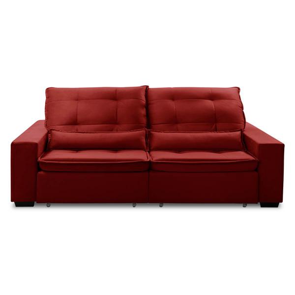 Imagem de Sofa Retratil Reclinavel 2 Lugares 2,80m Atlantis Veludo Bordô LansofBR