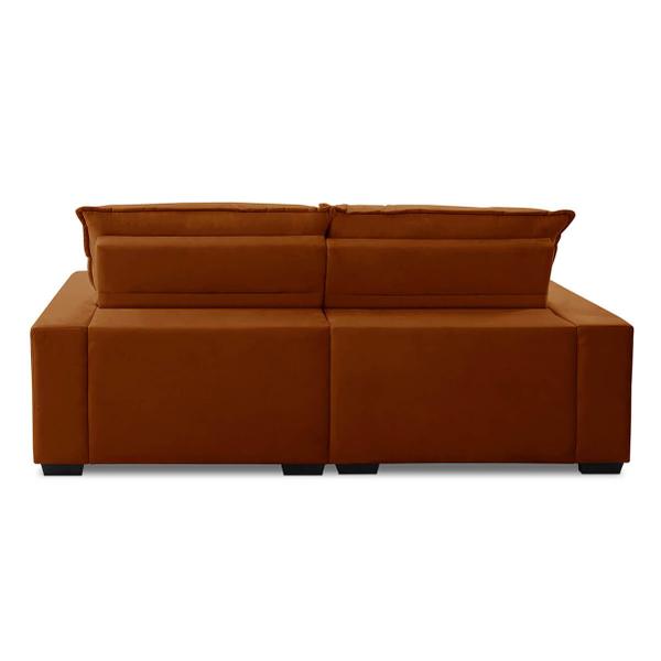 Imagem de Sofa Retratil Reclinavel 2 Lugares 2,80m Atlantis Veludo Laranja LansofBR