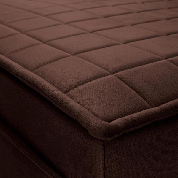 Imagem de Sofá Retrátil Reclinável 2 lugares com molas 1,50m Quantum Suede Velut Marrom - King House