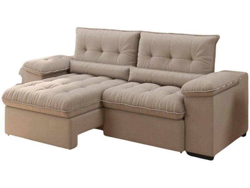 Sofá Retrátil Reclinável 3 Lugares Suede Veludo - Arezzo BestHouse