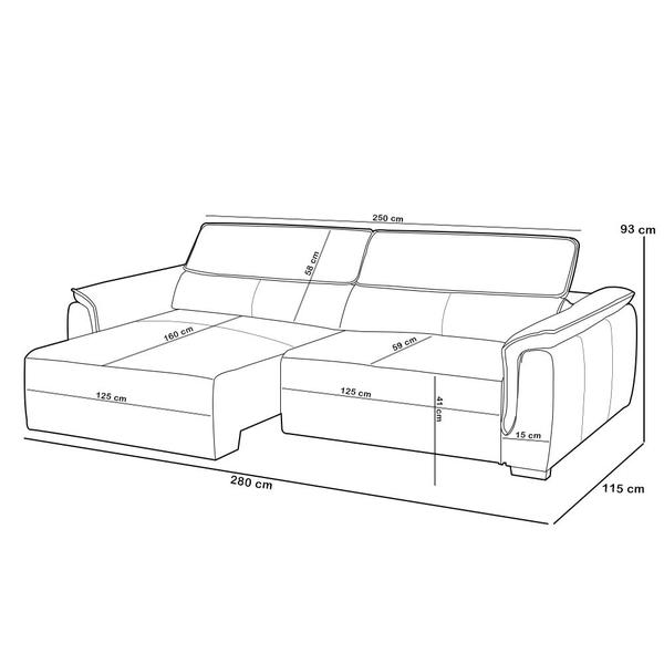 Imagem de Sofá Retrátil Reclinável Para Sala 4 Lugares 280cm Livorno L06 Couro Camel - Lyam Decor