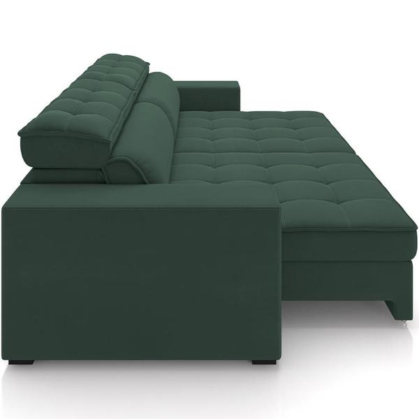 Imagem de Sofá Retrátil Reclinável Para Sala de Estar Living 290cm Clara M03 Veludo Verde Musgo - Lyam Decor