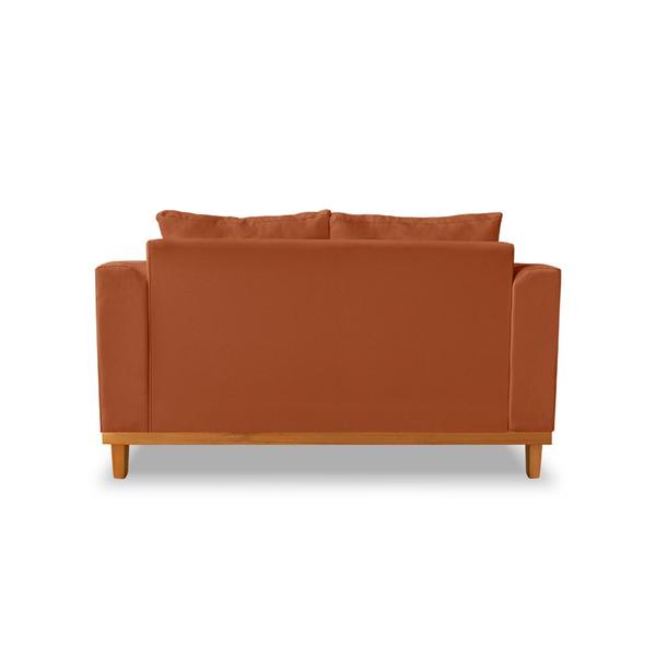 Imagem de Sofá Retro Viena 02 Lugares Com Almofadas Decorativa Suede Terracota - Madeira Prima Deccor