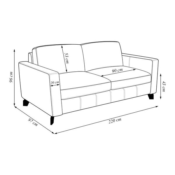 Imagem de Sofá Sala de Estar Living 3 Lugares 220cm Presley Pés Madeira Linho Cinza G52 - Gran Belo