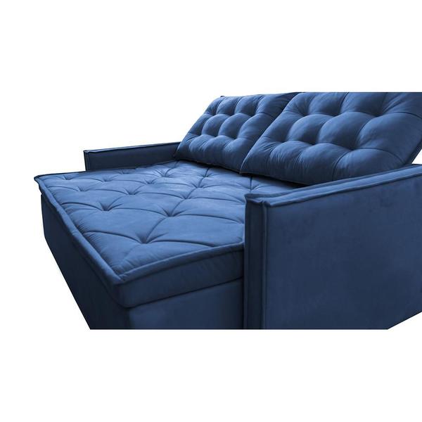 Imagem de Sofá Sem Caixa Retrátil e Reclinável 1,65m Cama inBox Studio Suede Velusoft Azul