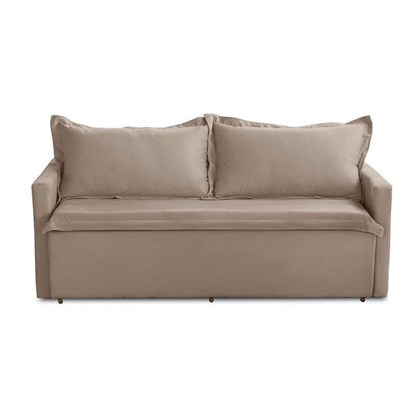 Imagem de Sofá Sem Caixa Retrátil e Reclinável 1,85m com Molas Helena Suede Cappuccino Kaleo Decor