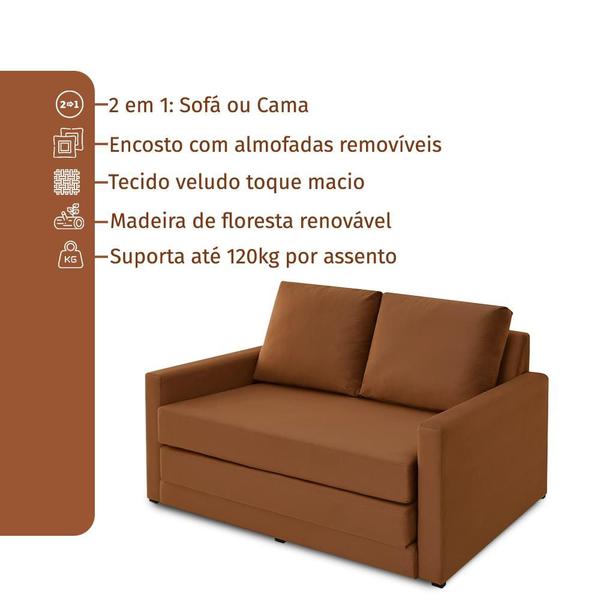 Imagem de Sofá Simi 2 em 1 Sofá Cama 1.55m Estofama