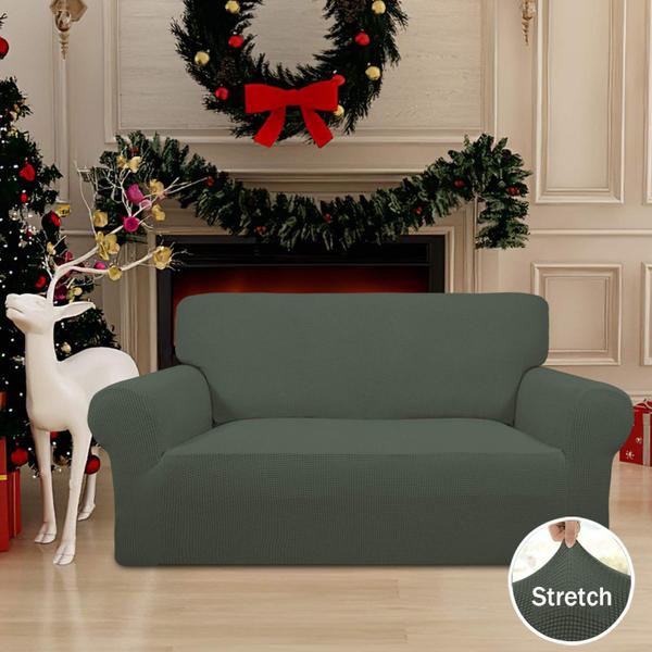 Imagem de Sofá Slipcover Easy-Going Stretch Loveseat verde oliva