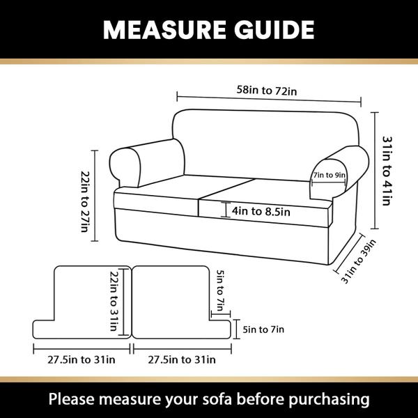 Imagem de Sofá Slipcover PrinceDeco T Cushion Loveseat, cor natural