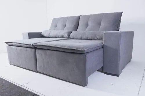 Imagem de Sofá Super Luxo Pérola Retrátil e Reclinável Suede