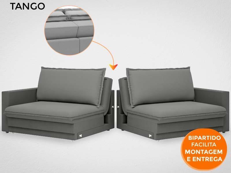 Imagem de Sofá Tango 1,80m sem caixa, Retrátil e Reclinável Velosuede Grafite - NETSOFAS