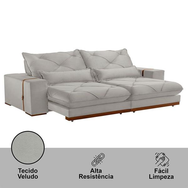 Imagem de Sofá Turim Veludo 02 Módulos de 120cm B25cm Meu Sofá Online