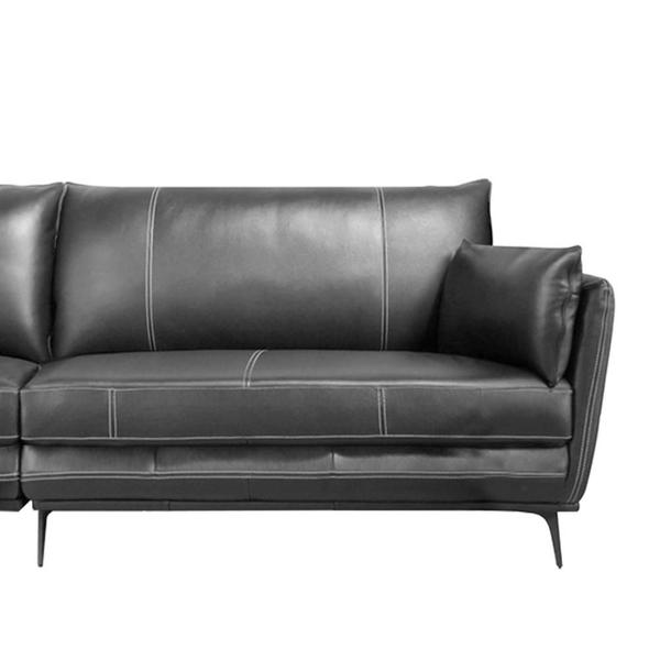 Sofá Vena 2 Lugares Fixo Couro Preto 204cm - 69844 - Sun House Imagem de Sofá Vena 2 Lugares Fixo Couro Preto 204cm - 69844