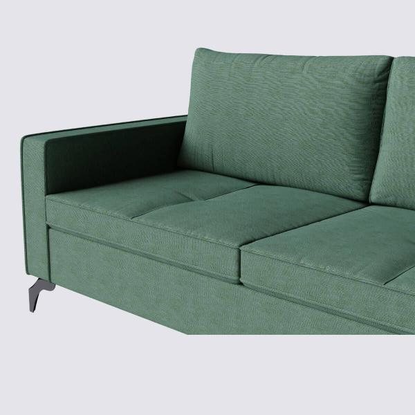 Imagem de Sofá Viena com Chaise 2,40m em Linho Itacaré Premium Verde - Home Mobily