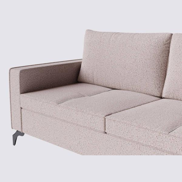 Imagem de Sofá Viena com Chaise 2,70m em Bouclé Sheep Gold Bege - Home Mobily