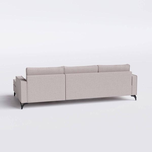 Imagem de Sofá Viena com Chaise 2,70m em Bouclé Sheep Gold Bege - Home Mobily