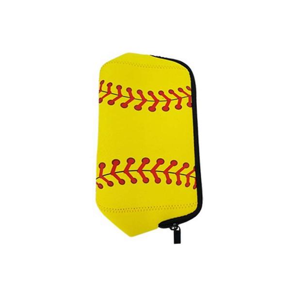 Imagem de Softball Saco cosmético impermeável Neoprene Zipper Travel Portable Toiletry Makeup Organizer Case com porta-chaves Chapstick Holder para Teen Girl Team Player Treinadores da mãe (Softball)