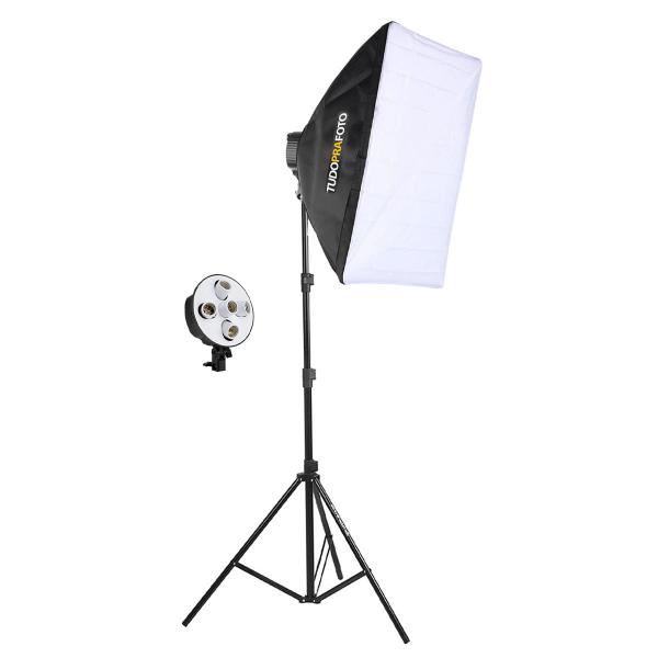 Softbox 50x70 para 5 Lâmpadas Bivolt + Tripe - TUDOPRAFOTO Imagem de Softbox 50x70 para 5 Lâmpadas Bivolt + Tripe