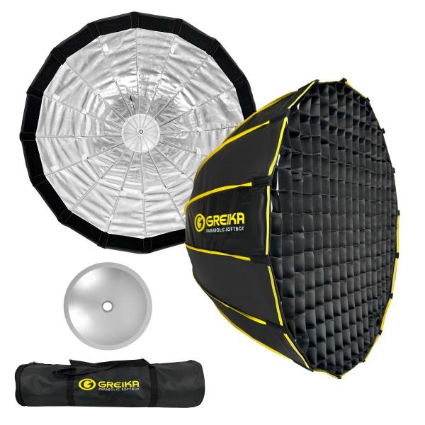 Imagem de Softbox Beauty Dish Greika 65cm Abre Fácil Bowens Com Colmeia Grid Para Flash Estúdio