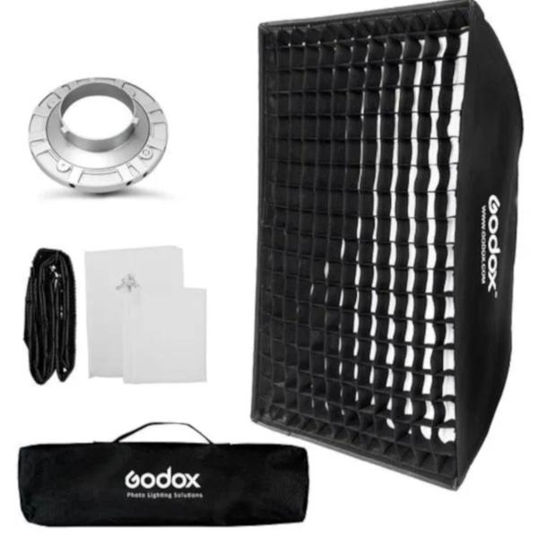 Imagem de Softbox Bowens Com Grid 60x90cm Godox Para Flash Tocha, Iluminadores Led