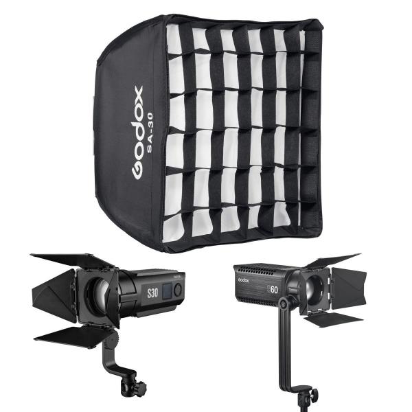 Imagem de Softbox Com Grid 30x30 Cm Godox Para Iluminador Fresnel S30