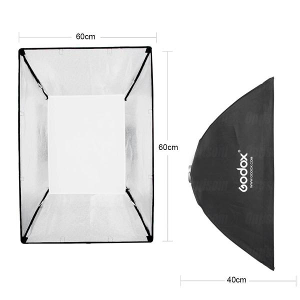 Imagem de Softbox com grid Godox 60x60cm e Suporte Godox S2 para Flash V1 Ad200 Ml60