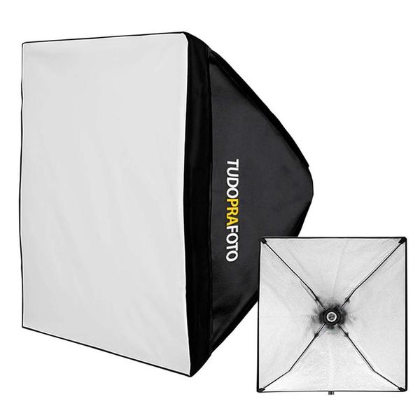 Imagem de Softbox p/ Iluminação 60x60 c/ Tripé Universal e Lâmpada de Luz Fria 220V