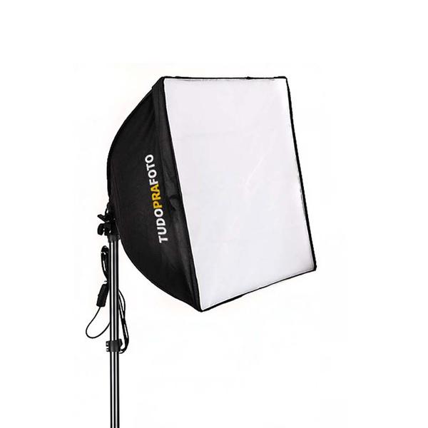 Imagem de Softbox Para Estudio 60x60 + Tripé 2 metros e Lâmpada de Luz Fria 110V