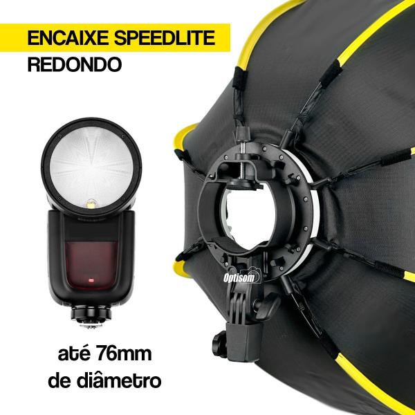 Imagem de Softbox Para Flash Speedlite Cabeça Redonda Greika Montagem Rápida 65cm + Tripé