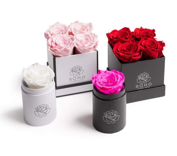Soho Artes Florais Rosas em uma caixa Rosas genuínas que Las - Soho Floral Arts Imagem de Soho Artes Florais Rosas em uma caixa Rosas genuínas que Las