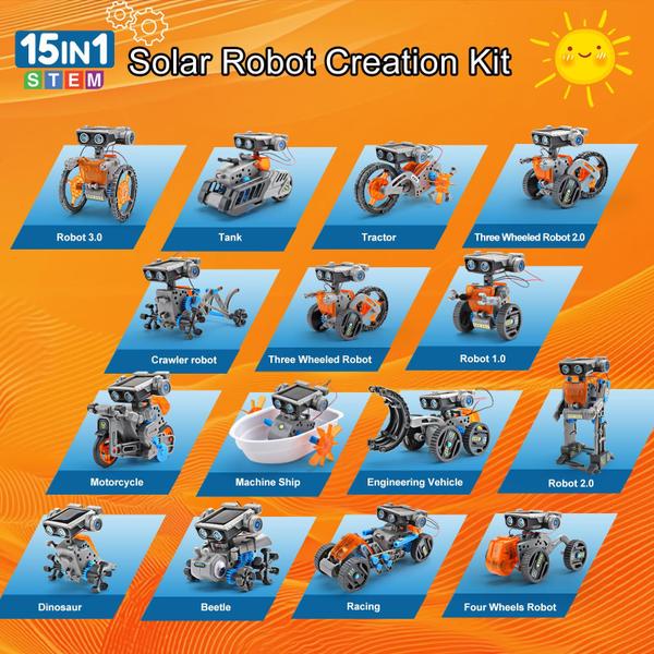 Imagem de Solar Robots Toy Sillbird STEM 15 em 1 para meninos de 8 a 13 anos