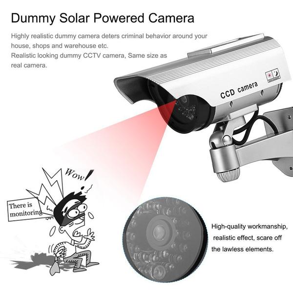 Imagem de Solar simulado Fake Camera Baterias para Câmeras LED Vermelho Fl